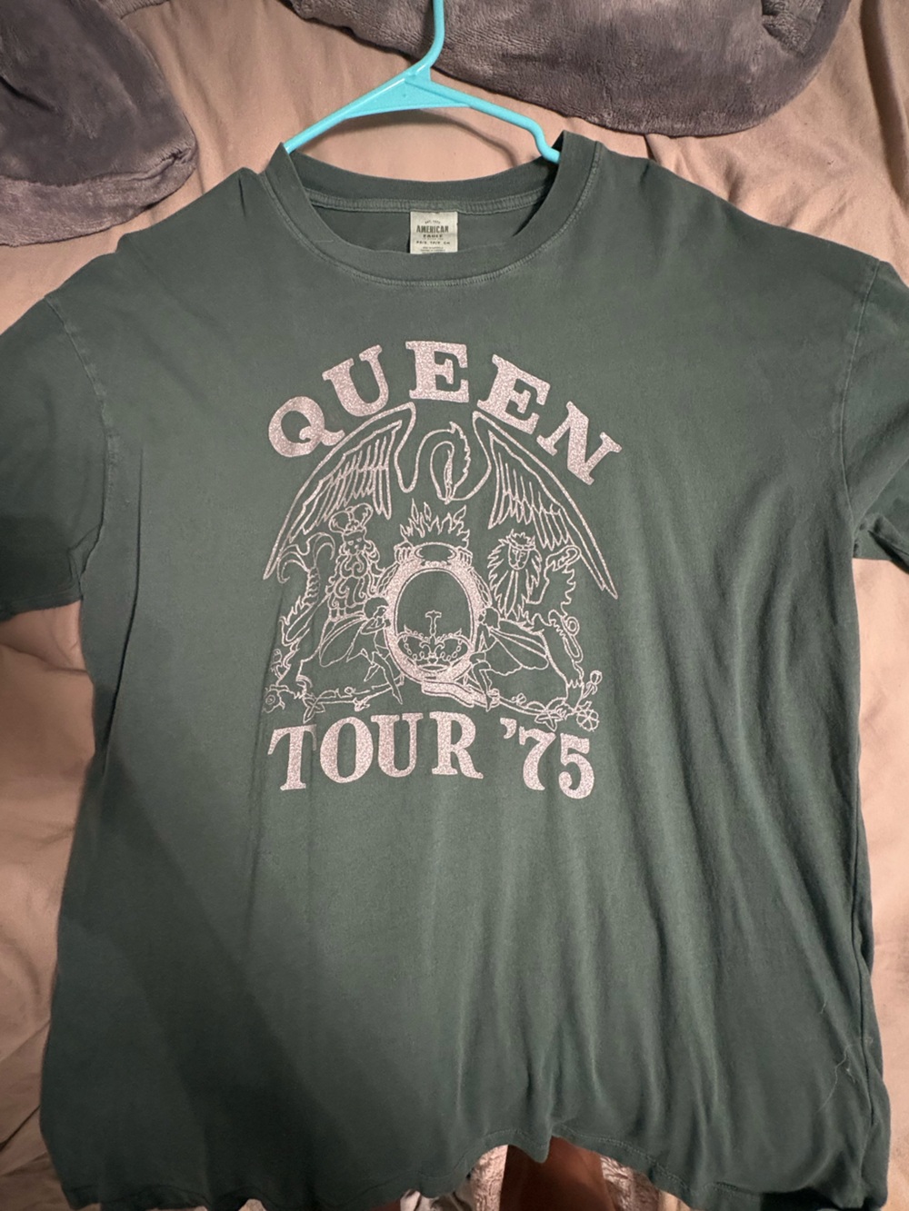 American Eagle Outfitters Queen Tour '75 Graphic Tee - Green